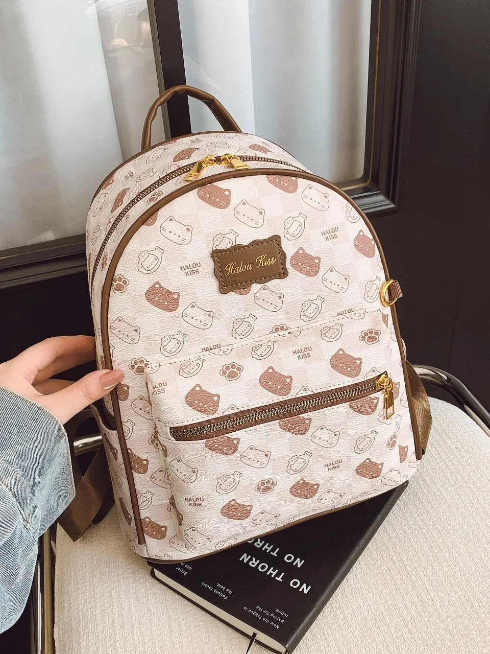 

Adorable Cartoon Print Bapa Lightweight Travel Commuter Bag for Girls New 2025 Sli Vintage Design School Bag