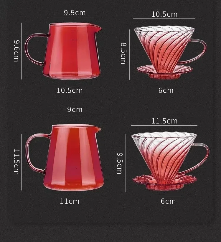 Hand brewed coffee pot set, filter glass sharing pot, filter cup household coffee utensils