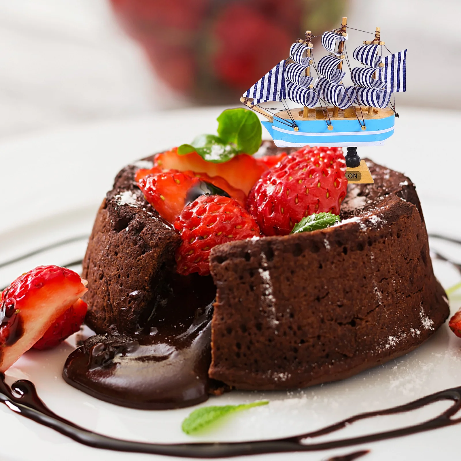 

2pcs Sailboat Cake Decorations Graduation Theme Party Cake Topper Dessert Picks For Graduation Cupcake Fruit Appetizer