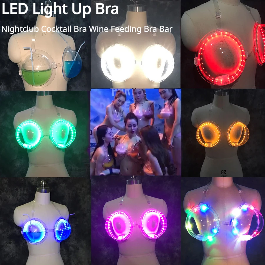 

Halloween Led Costume Feeding Bra Nightclub Cocktail Glow In The Dark Bra Fiesta Party Decoration Accessories Atmosphere Props