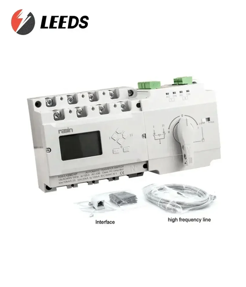 TLF ATS RDS3-125D/4P Gerador de Radin Interruptor de Transferência Automática de Energia Dupla com Painel de Controle Disjuntor 63A 100A e 125A C