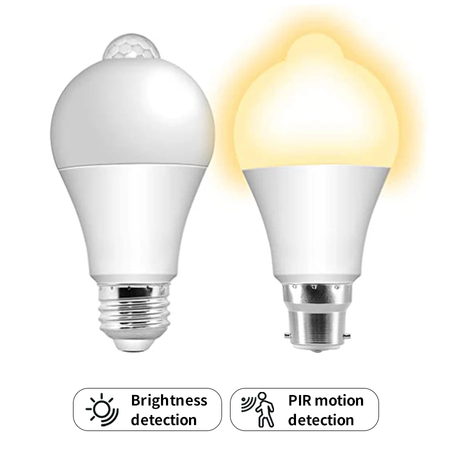 85-265V 12W 15W 18W 20W PIR Motion Sensor E27 B22 LED Bulb Auto ON/OFF Human Infrared Sensor Lamp for Stairs Hallway Corrider