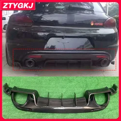 K Style High Quality Carbon Fiber Material Rear Bumper Lip Diffuser Guard For Volkswagen Scirocco R 2009-2014