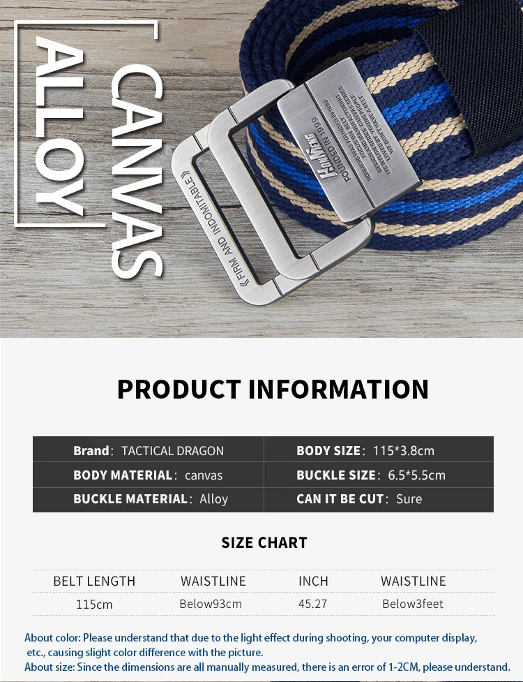 Canvas Belt, Men's Belt, Alloy Double Loop Buckle, Korean Fashion Denim, Teenage Student Pants Belt, Women's Belt