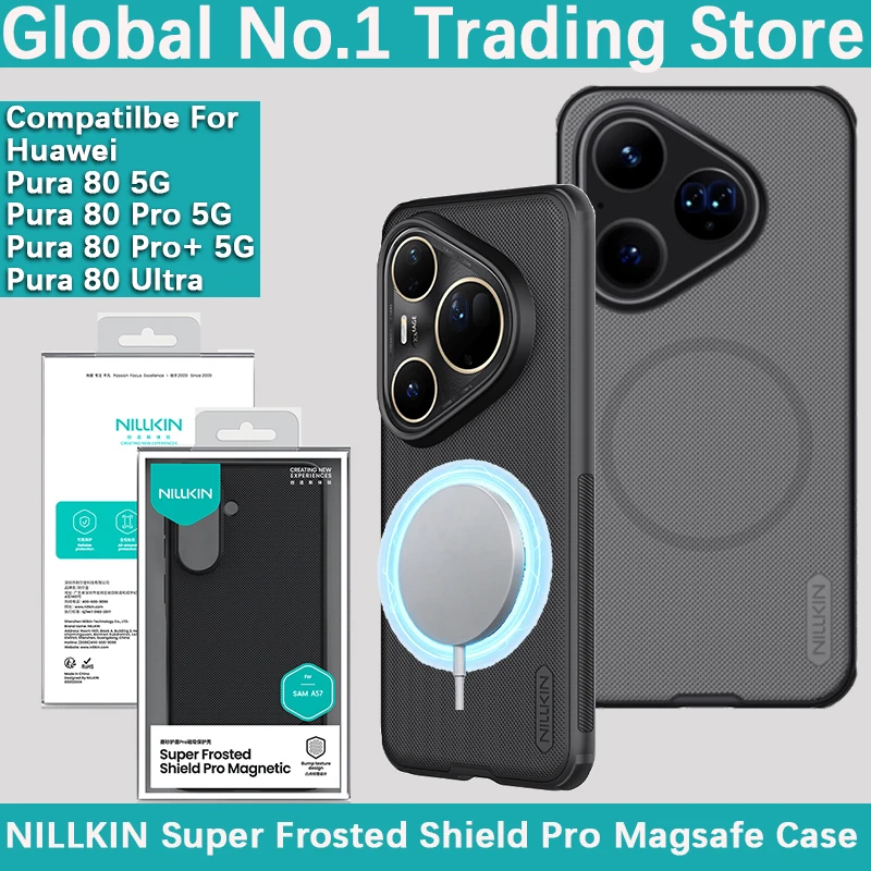 

NILLKIN For Huawei Pura 80 Ultra 80 Pro Plus 5G Frosted Shield Pro Magnetic Anti fall airbag phone case Magsafe protective cover
