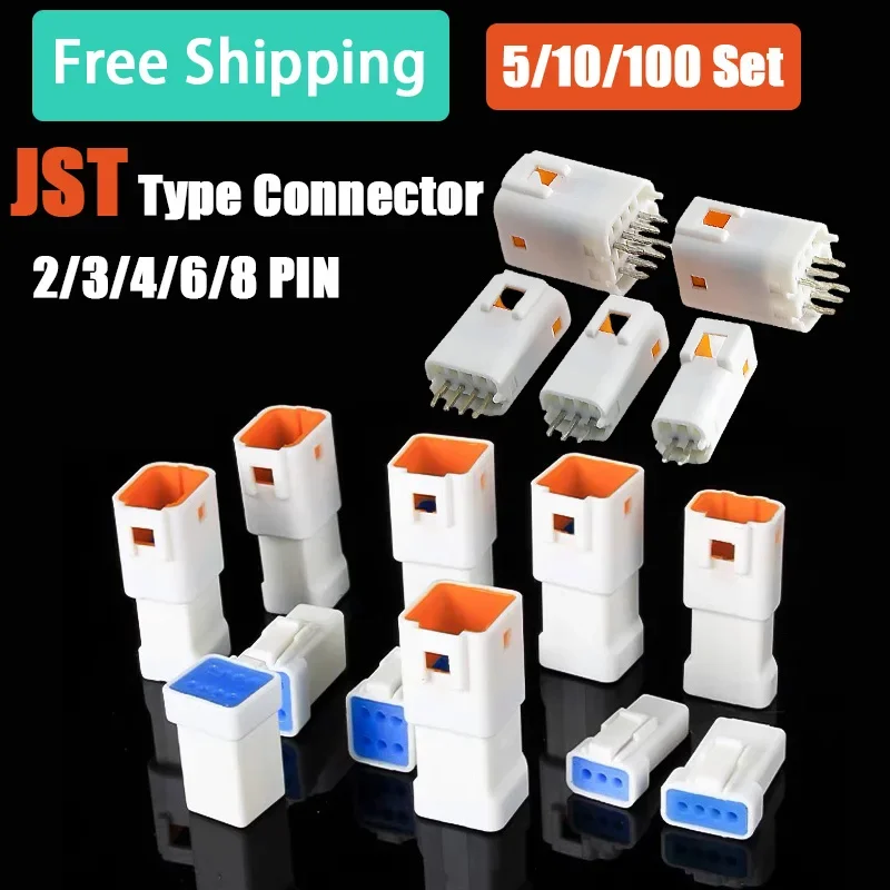 

JST JWPF Type Automotive Waterproof Cable Connector 2 3 4 6 8 pin Butt Plug JWPF-VSLE-S 03R-JWPF-VSLE-S JST-02T 02R 06T 08T B04B