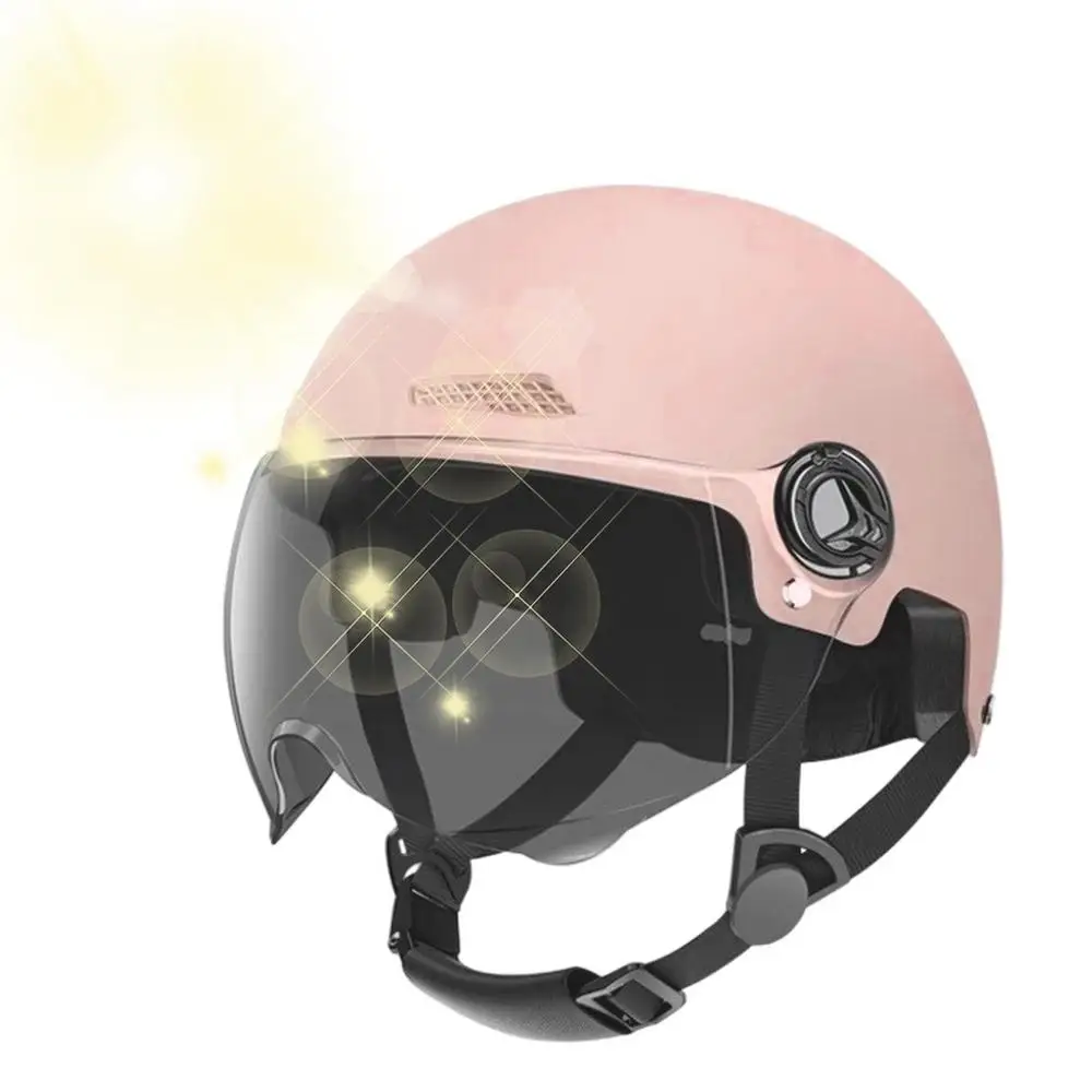 AliExpress NONE Bicycle Safety Helmet 3C Certified Men's and Women's Adult Children Cartoon Electric Bicycle Motorcycle Half Helmet with Goggles