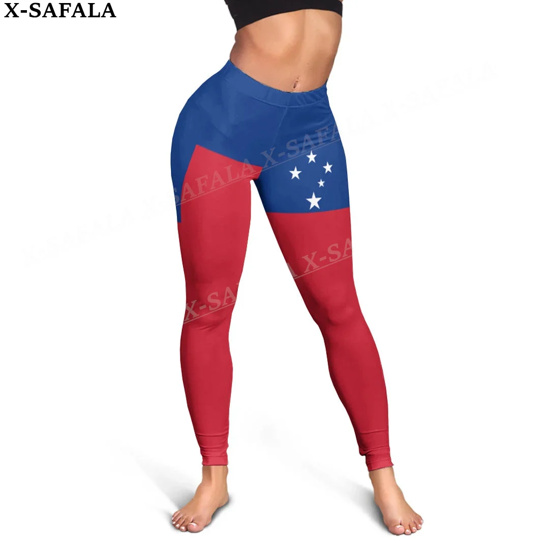 Samoa Coat Of Arms Love Country Leggings 3D Print Women Yoga Girl Stretch GYM Slim High Waist Legging Summer Sports-1