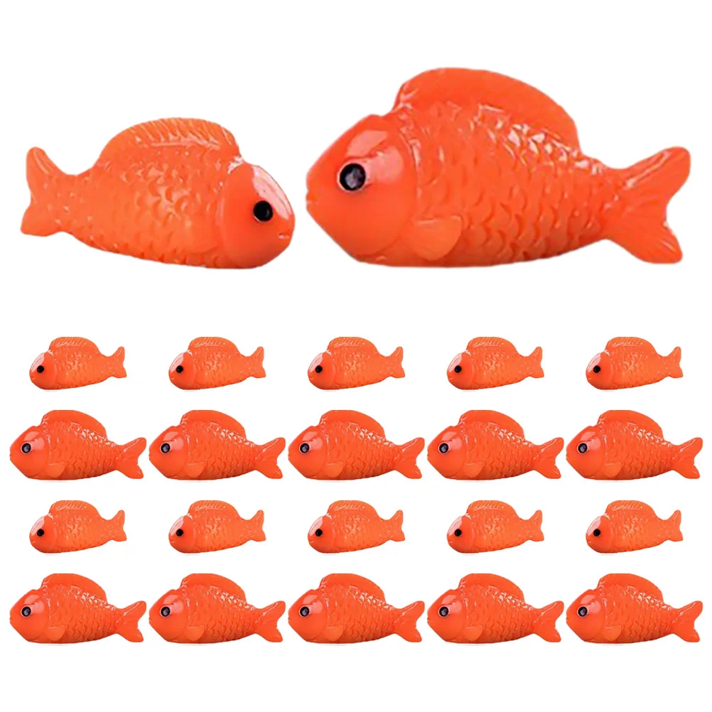 

36 Pcs Mini Goldfish Statue Figurine Resin Glass Bonsai Miniature Animals Figurines Decor Tiny Models