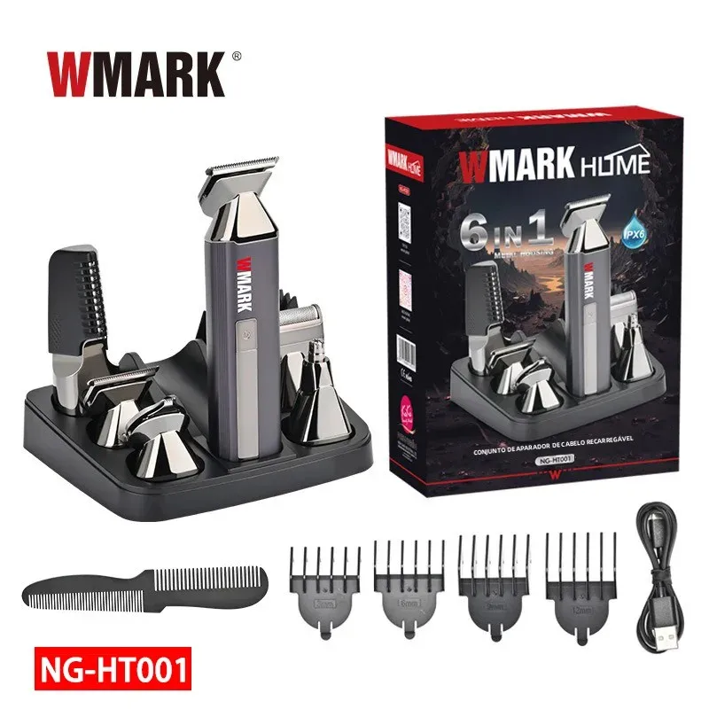 wmark-ng-ht001-6-in-1-rechargeable-hair-trimmer-set-10w-clipper-shaver-nose-ear-body-trimmer-7000rpm-long-endurance