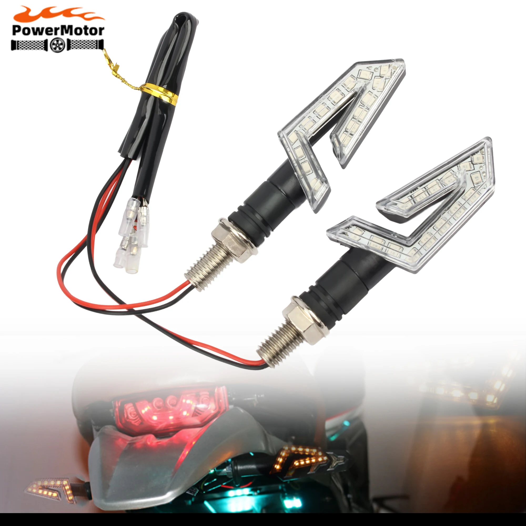 

2Pcs Motorcycle LED Blinker Turn Signal Light Blinker Indicator Amber for Scooter Cafe Racer Supermoto Universal Modified Parts