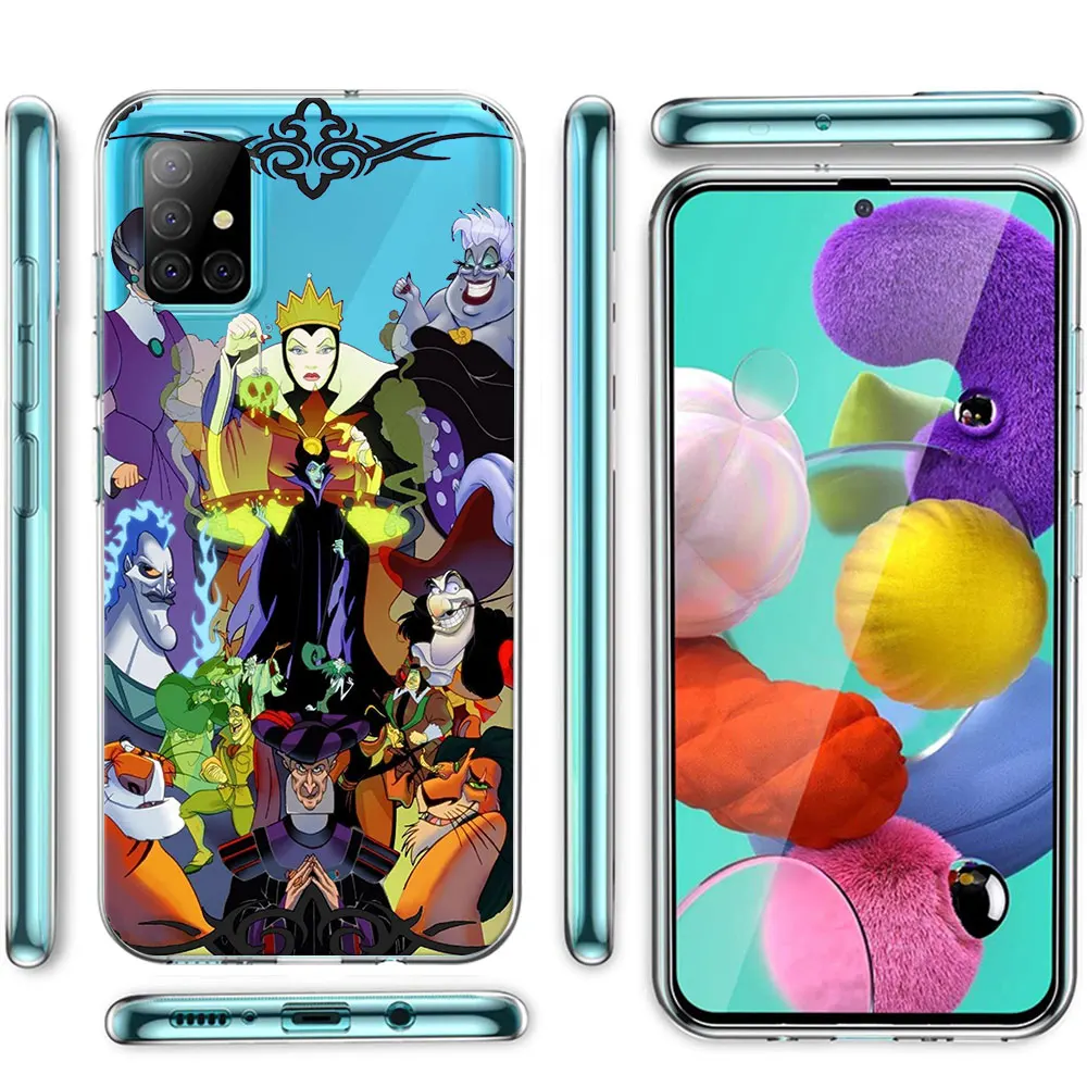 Disney Maleficent Phone Case for Samsung Galaxy A71 A15 A24 A54 A55 A33 A35 A12 A13 A14 A22 A25 A31 A52 Transparent TPU Cover