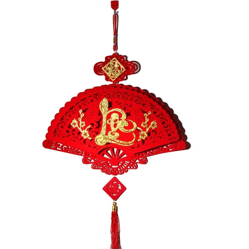 Traditional Flocking Cloth Chinese New Year Decoration Vibrant Red Color Long lasting and Elegant Create a Festive Ambiance