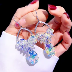 Crystal Earrings Long tassels Super Flash luxury online celebrity Earrings
