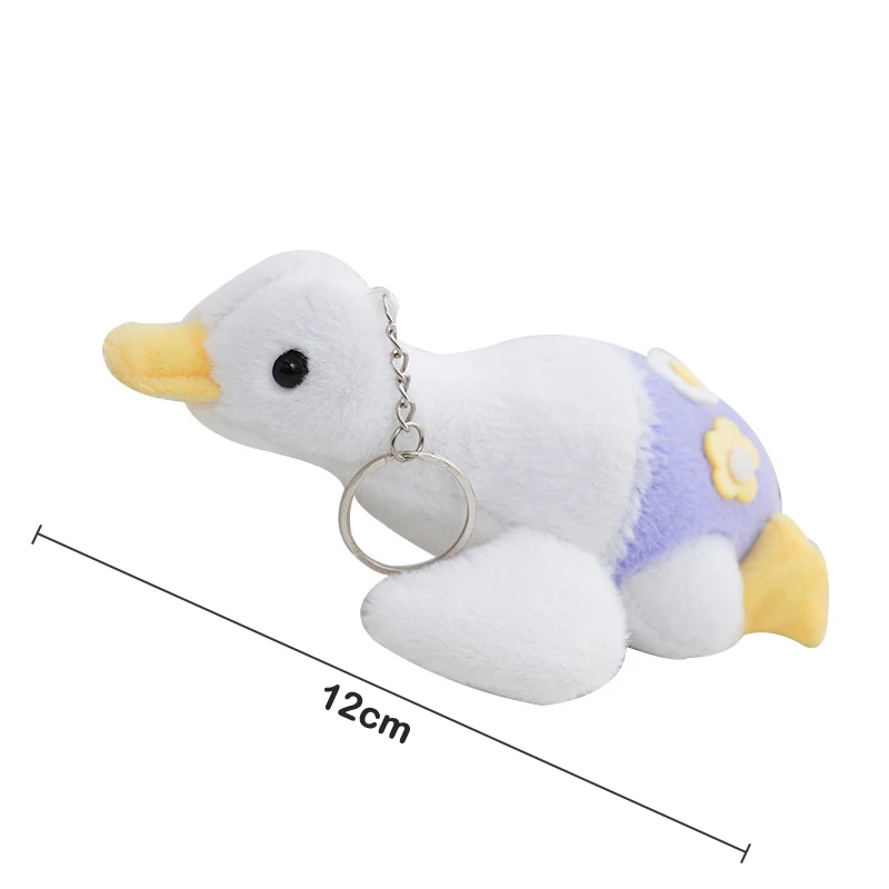 1pc  Soft Stuffed Cute Flower Goose Plush Toys Kawaii Small Animal Doll Cartoon Bag Keychain  For Kids Girls Christmas Gifts