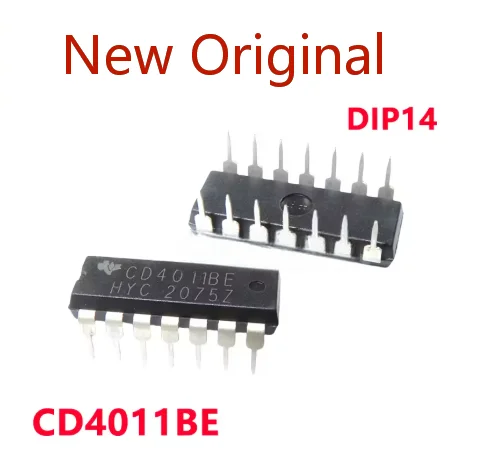 10pcs  CD4011BE DIP‑14 Through‑Hole Quad NAND‑Gate Chip Digital Logic Component For Custom Logic Circuit Making