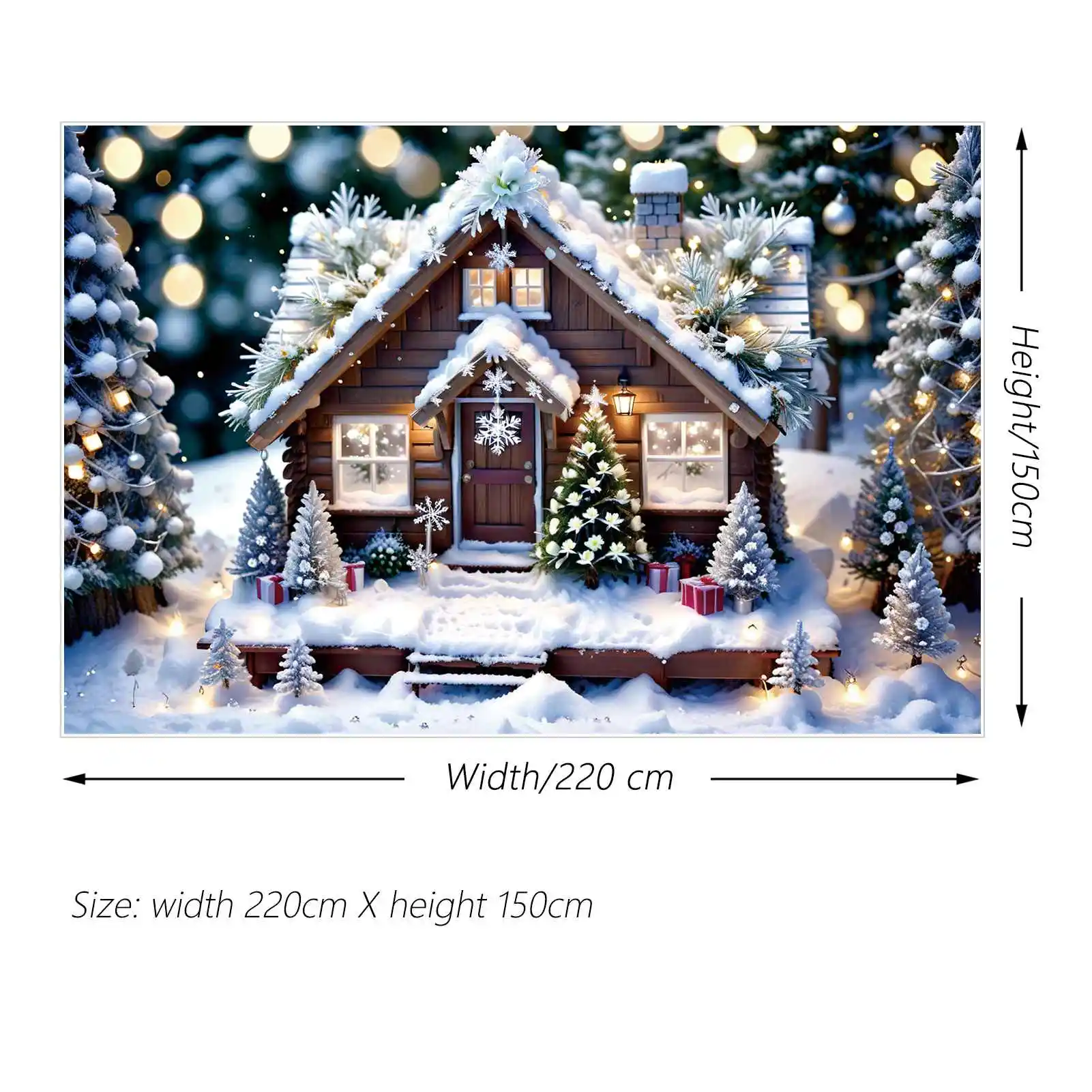 MOON.QG fondale novità natalizie nevicata albero cabina foto sfondo luce Bokeh Spot ornamento articoli da regalo puntelli fotografici