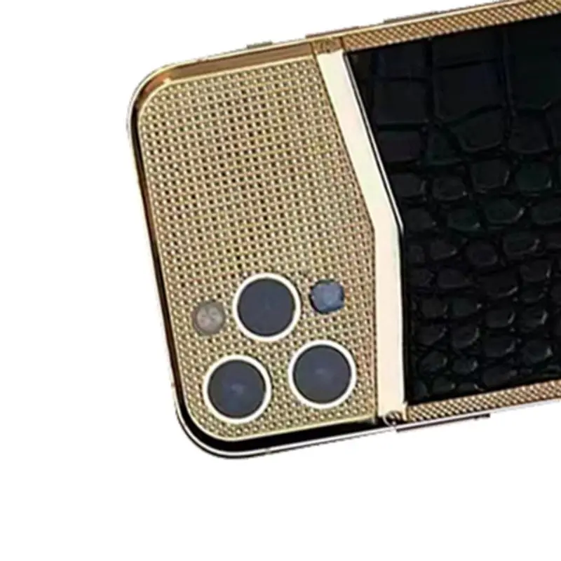 Accept custom crocodile skin cowhide crocodile gold plating for iPhone