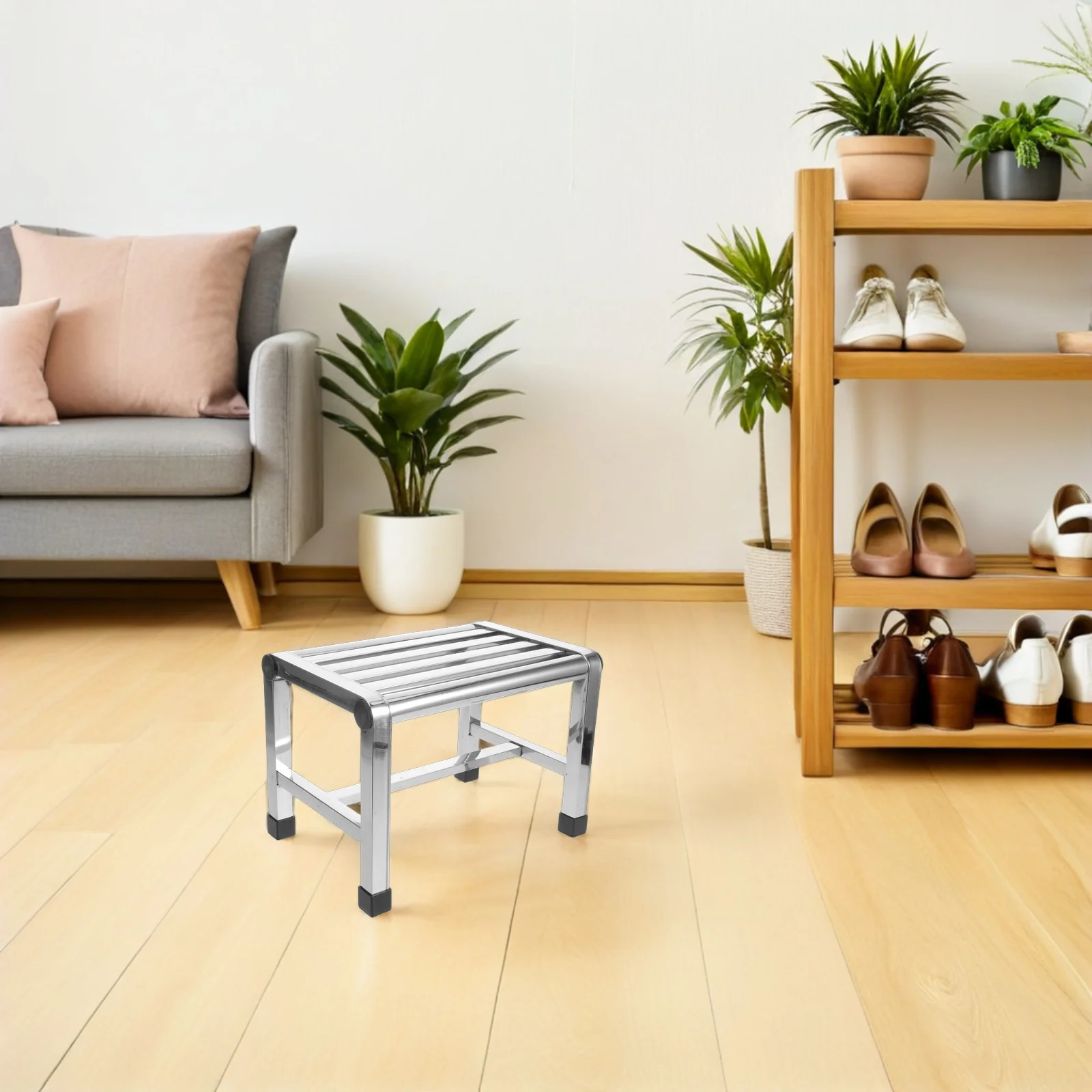 

Stainless Steel Stool Metal Chair Seat Low Stools for Sitting Shower Accessory Portable Step Toddler