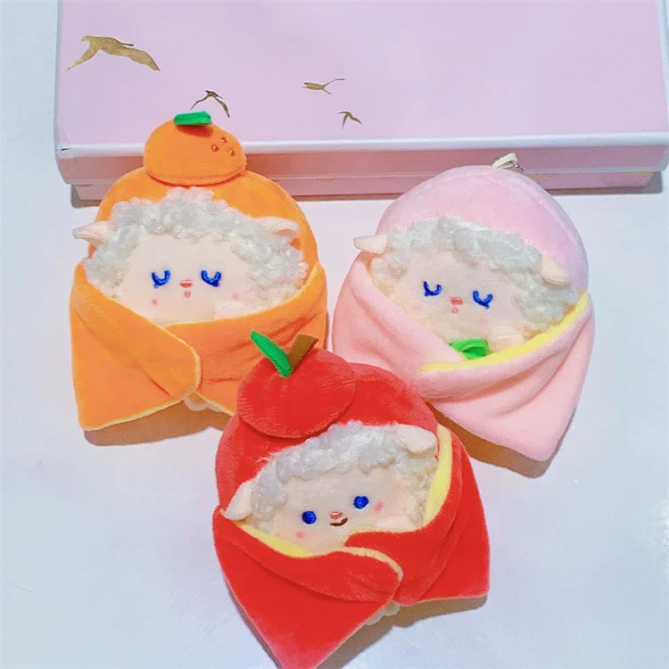 Capa Fivela Magnética Kawaii Dos Desenhos Animados Boneca De Pelúcia, Chaveiro Pingente, Criativo Ins, Pequeno Fresco, Brinquedo De Pelúcia Cordeiro, Saco Pingente