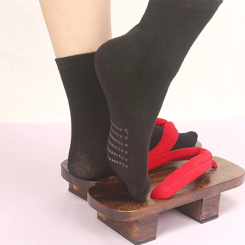 

2 пары носков с двумя пальцами, дышащие хлопковые чулки, приятные для кожи, противоскользящие носки до середины икры, повседневные дышащие чулки