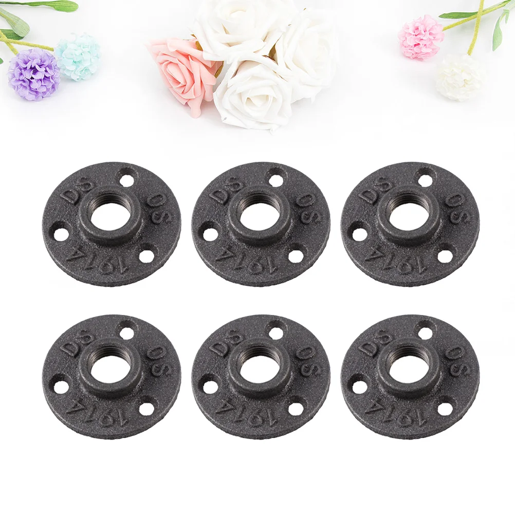 

12pcs 1/2" Black Floor Flange Cast Iron Pipe Fitting For Wall Floor Mounting Plumbing Connector Fixtures Kitchen Faucet