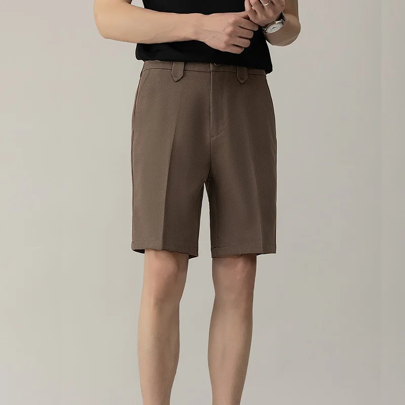 Summer Suit Shorts Men's Straight Loose Korean Style Casual Light Mature Style Business Mid-Pants Slim Fit Five-Point Pants Trend