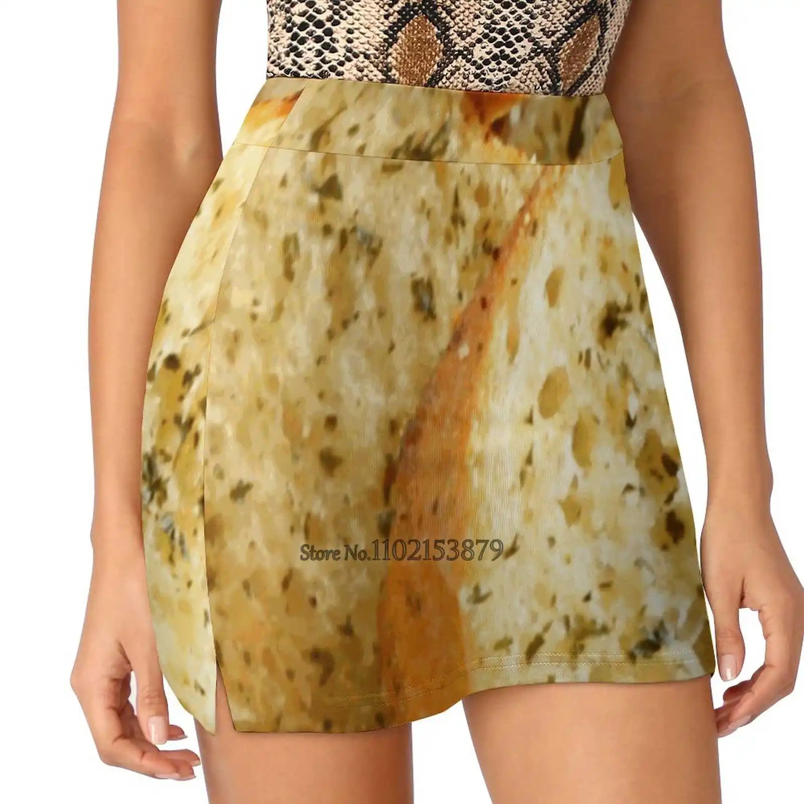 

Garlic Bread New Women Skirts Double-Layer Printed Short Dress Mini Sport Skirt Garlic Garlic Bread Garlic Bread Memes Bread