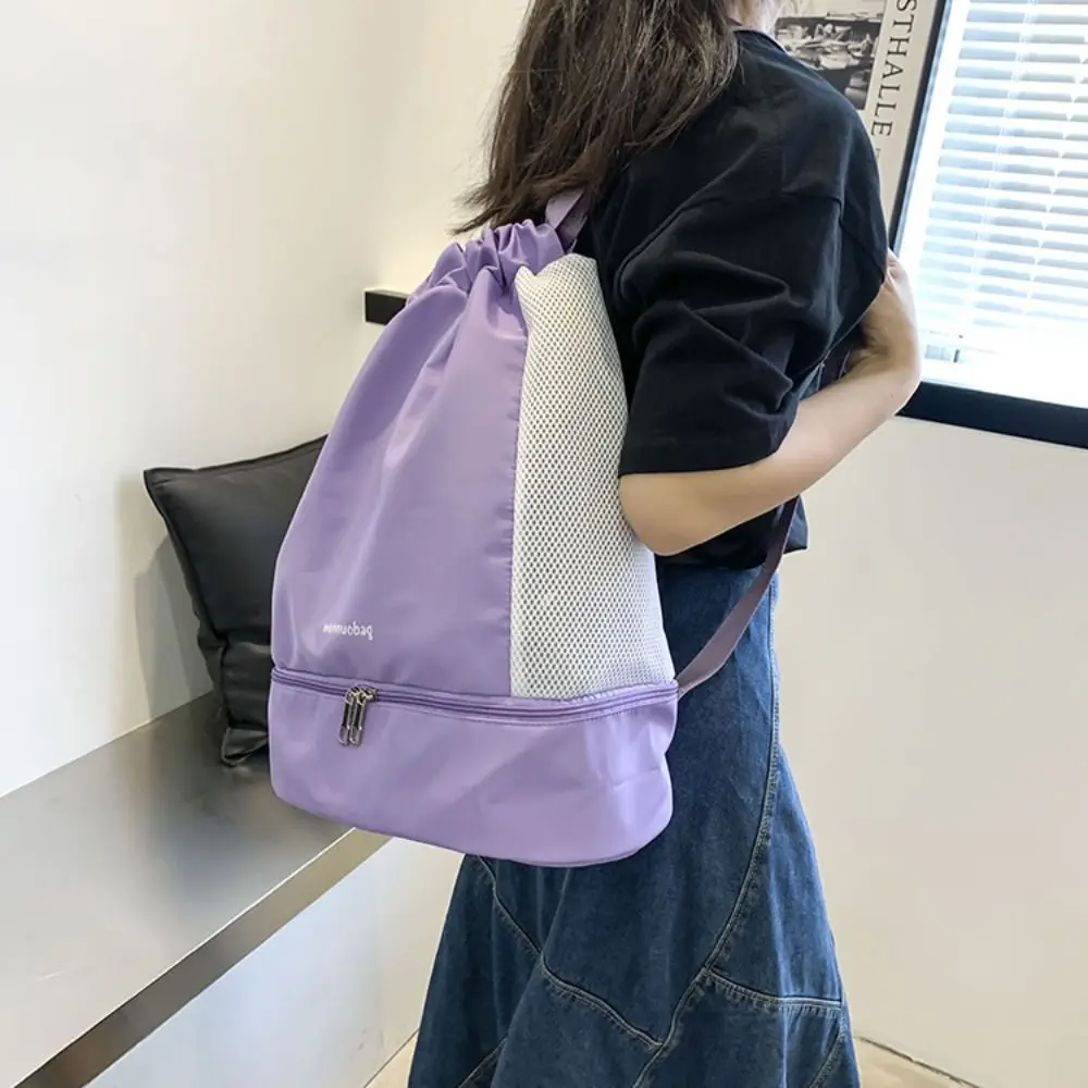 Durable Fashion Oxford Drawstring Backpack Casual Cinch String Fitness Bag Water-Resistant Large Capacity Travel Bag School