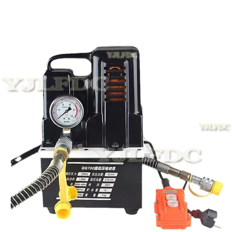 Pompa Listrik Tegangan Tinggi 1200W Manual/Saklar Kaki Pompa Hidrolik Listrik Stasiun Hidrolik 70MPa
