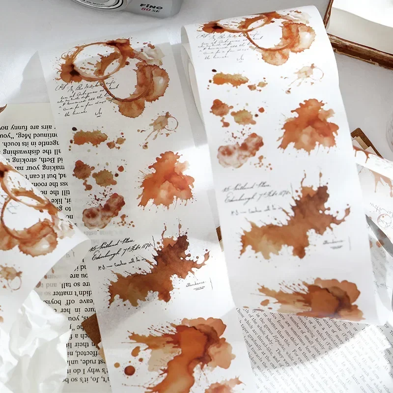 1Roll  Tape Swoosh Priming HandbookAdhesives Scrapbook Watercolor INS Watercolor 70mm*2m DIY Material Recycled Stickers