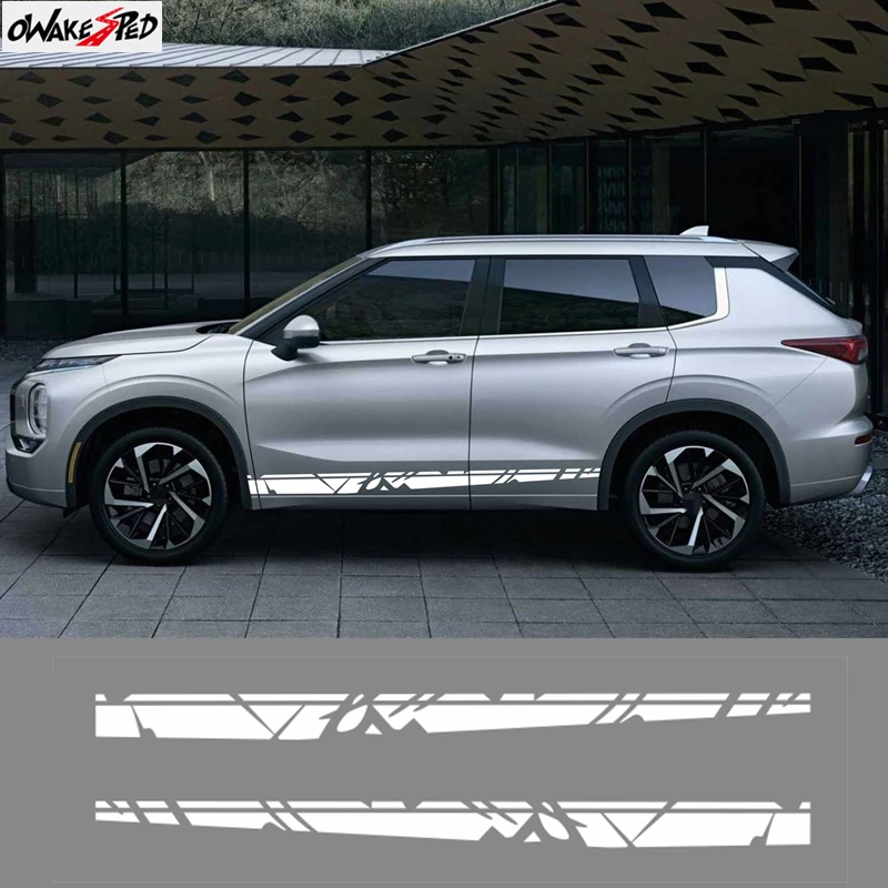 For Mitsubishi Outlander 1 2 3 XL Phev Car Door Side Long Stripe Styling Stickers Vinyl Film Decor Decal Tuning Auto Accessories