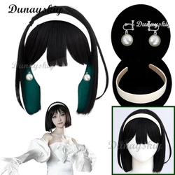 ALIEN STAGE Sua Cosplay Wig Hairband Earrings Cosplay Black Green Wig Unique Halloween Carnival