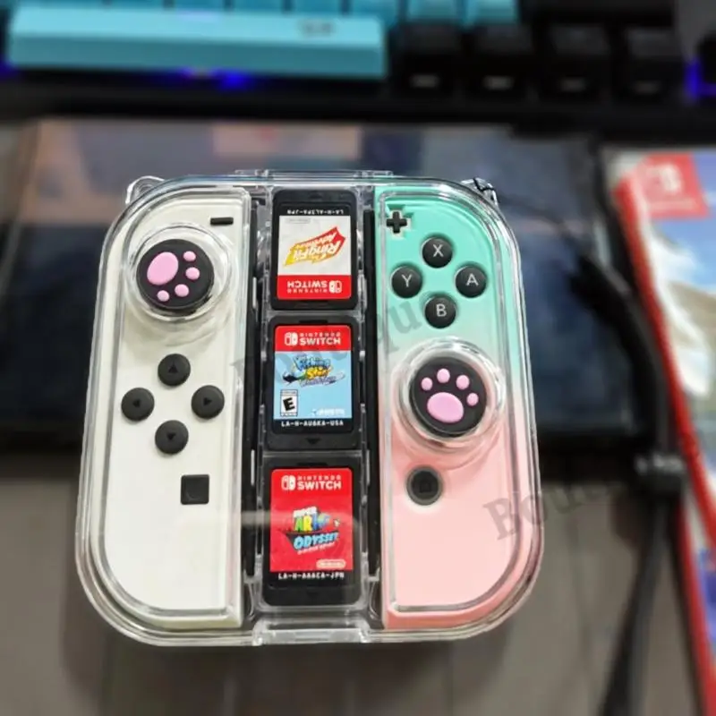 for Nintendo Switch/Switch OLED Handle Joycon Storage Box Protective Case Gamepad Controller Transparent Box NS Game Accessories