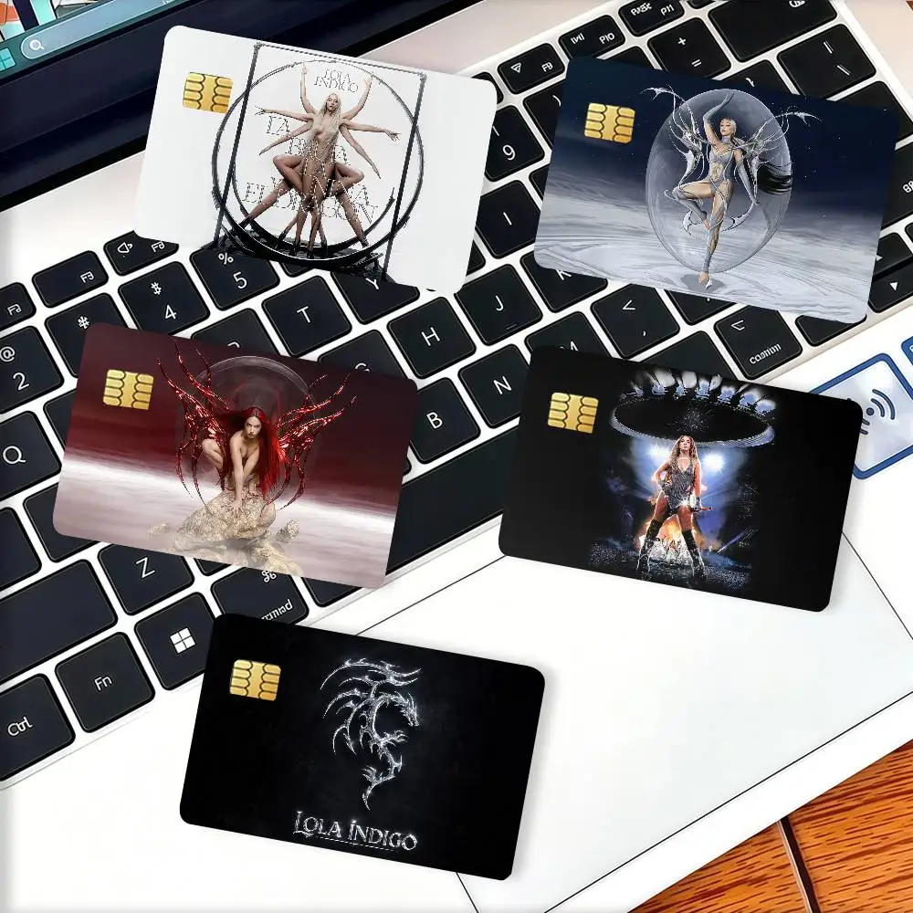 Spanish singer L-Lolas L-Lndigo Credit Card Decorative Card Stickers Suitable For Bank Cards Metro Transit Anti-scratch Gift 4PC