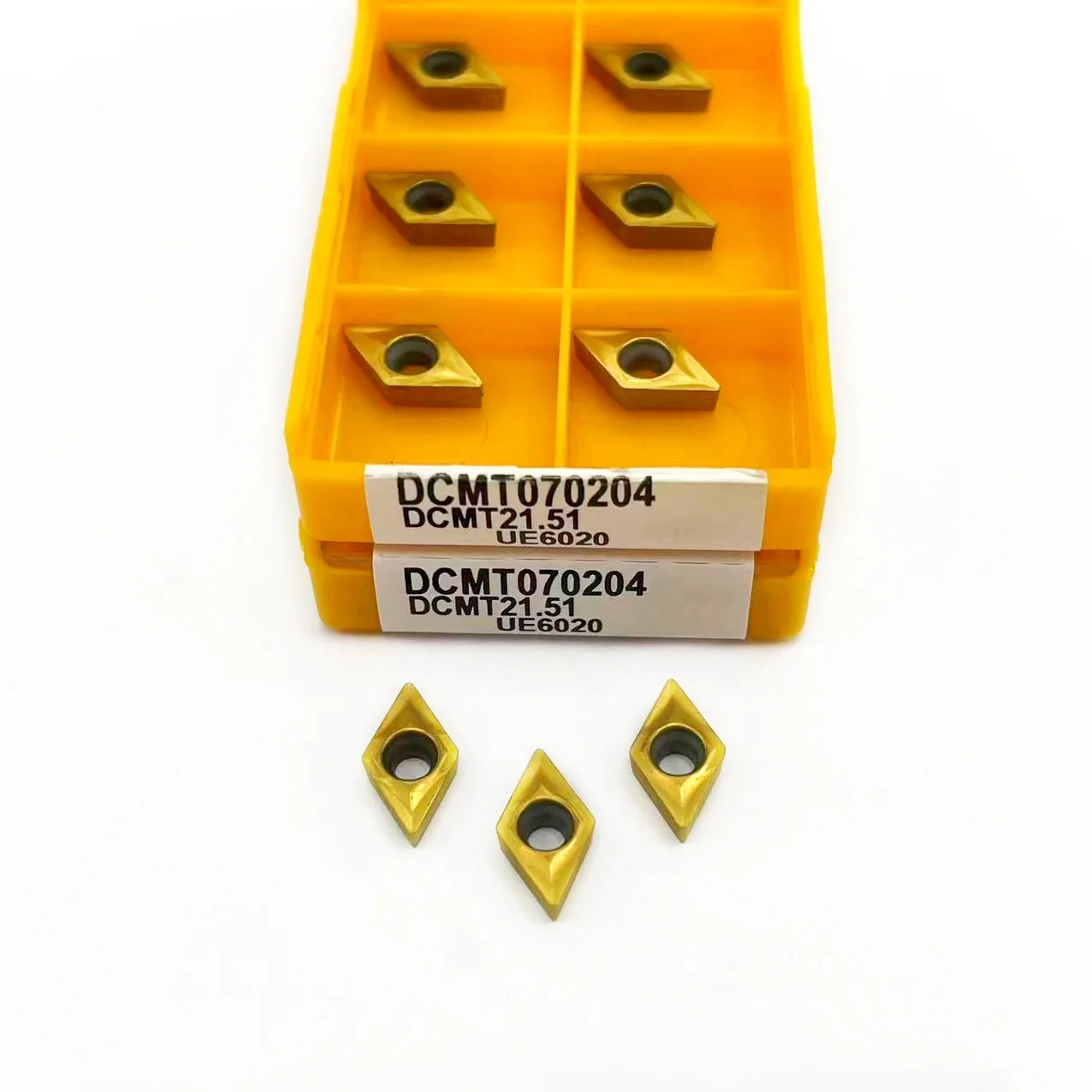 Inserto de carburo de alta calidad DCMT070204 UE6020, herramienta de torneado interno de Metal DCMT070204 VP15TF, torno de fresado, corte de placa