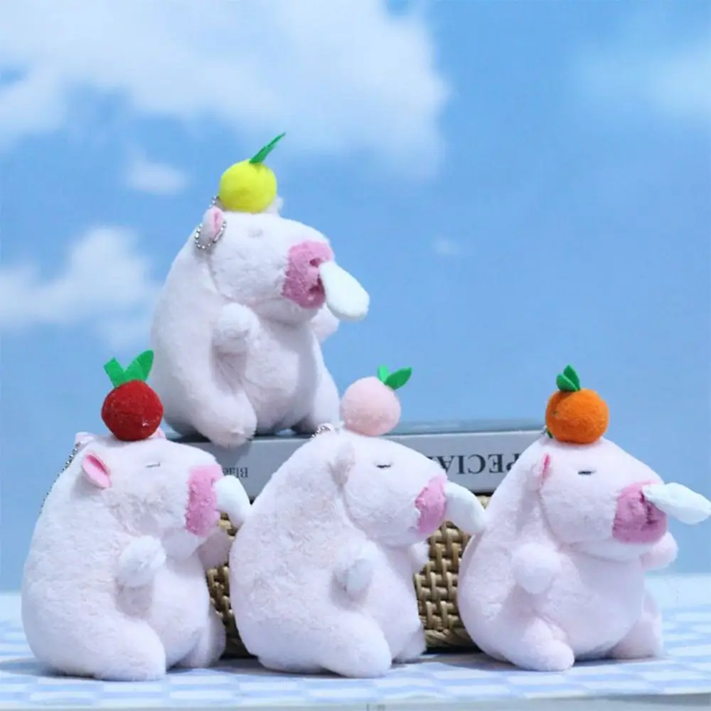 Drawing Snot Plush Capybara Doll Cute Pink Brown Keychain Pendant Accessories Car Ornament Fluffty Animal Doll Birthday Gift