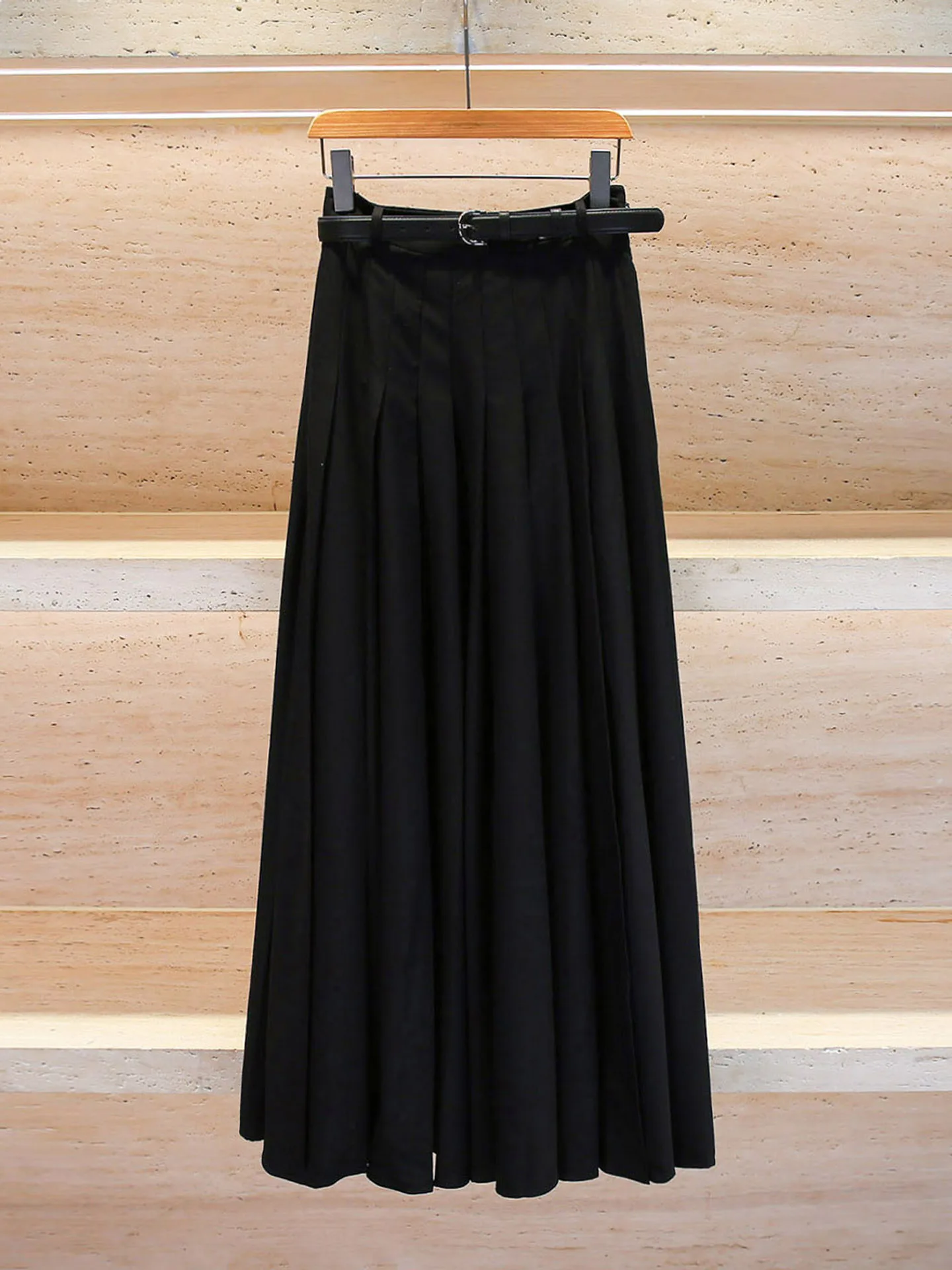 

High Waist Long Asymmetrical Hepburn Sle Pleated Skirt for Women Ele Commuter Simple Design Daily Wear A-Line Skirt