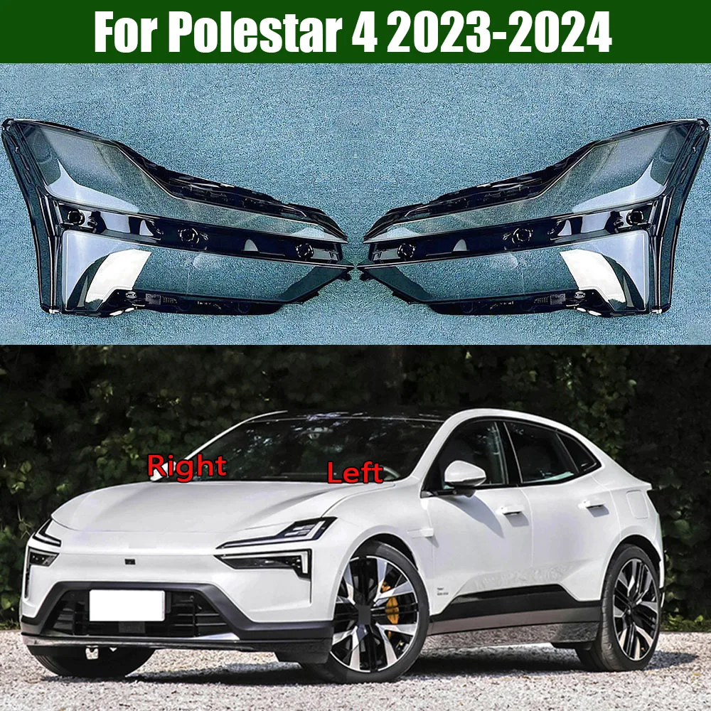 

For Polestar 4 2023 2024 Car Front Headlight Cover Headlamp Lampshade Lampcover Head Lamp light Covers glass Lens Shell Caps