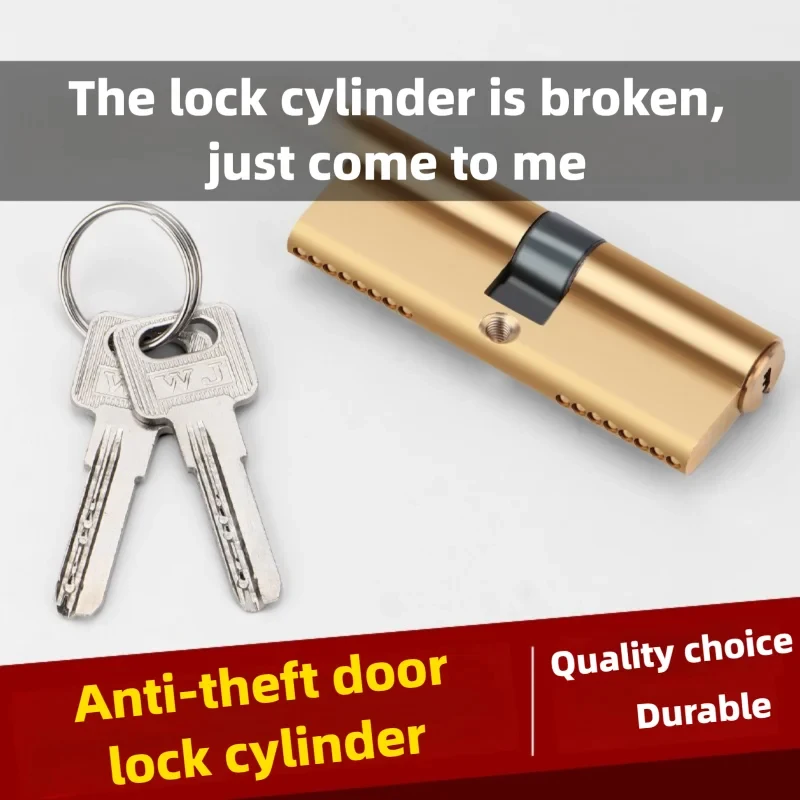 

Biased Door Cylinder Lock with 65/70/80/90/100mm Extended Core: Brass AB Key Anti-Theft Entrance Lock