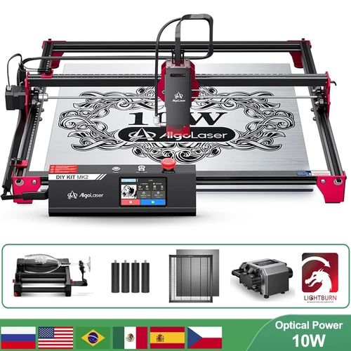 Algolaser potente cortador láser para carpintería mesa de grabado 40*43cm Metal/madera/acrílico/vidrio CNC máquina de grabado de corte láser