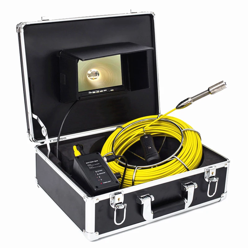 23mm Lens 7 Inch LCD 20M Cable Pipe Analog Camera With 12pcs LED Lights 1000 TVL IP68 Waterproof
