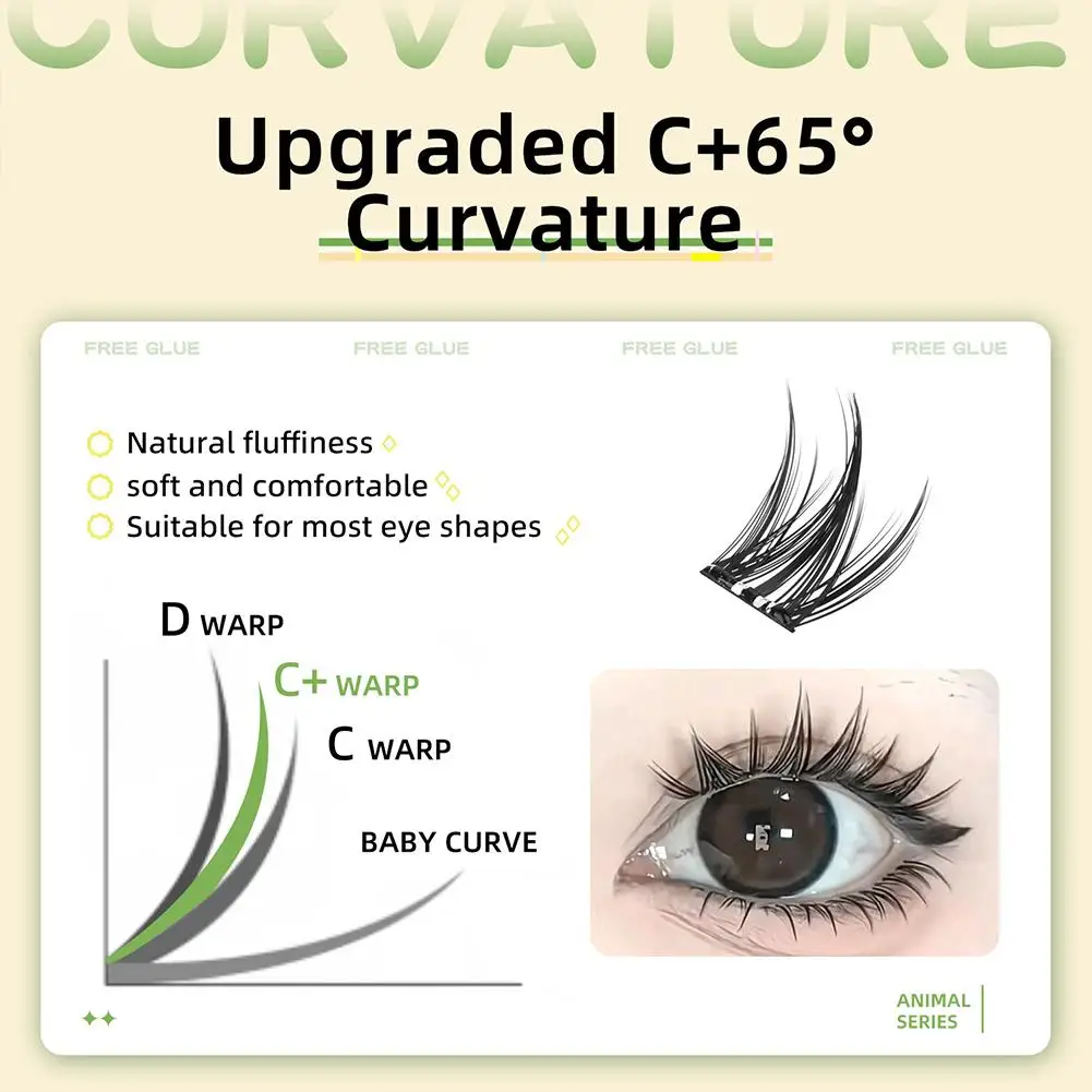 Glue-free False Eyelashes Self-adhesive Natural Lower Lashes Anime Eyelashes Large Capacity Eyelashes Manga Clusters Eyelash