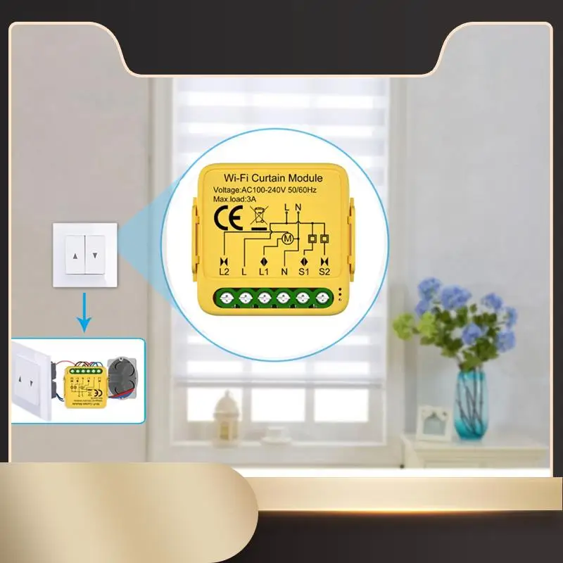 

Модуль умного переключателя штор Tuya, подключенные рулонные жалюзи, слепой мотор, приложение Smart Life, работает с Alexa Google Home-N36R