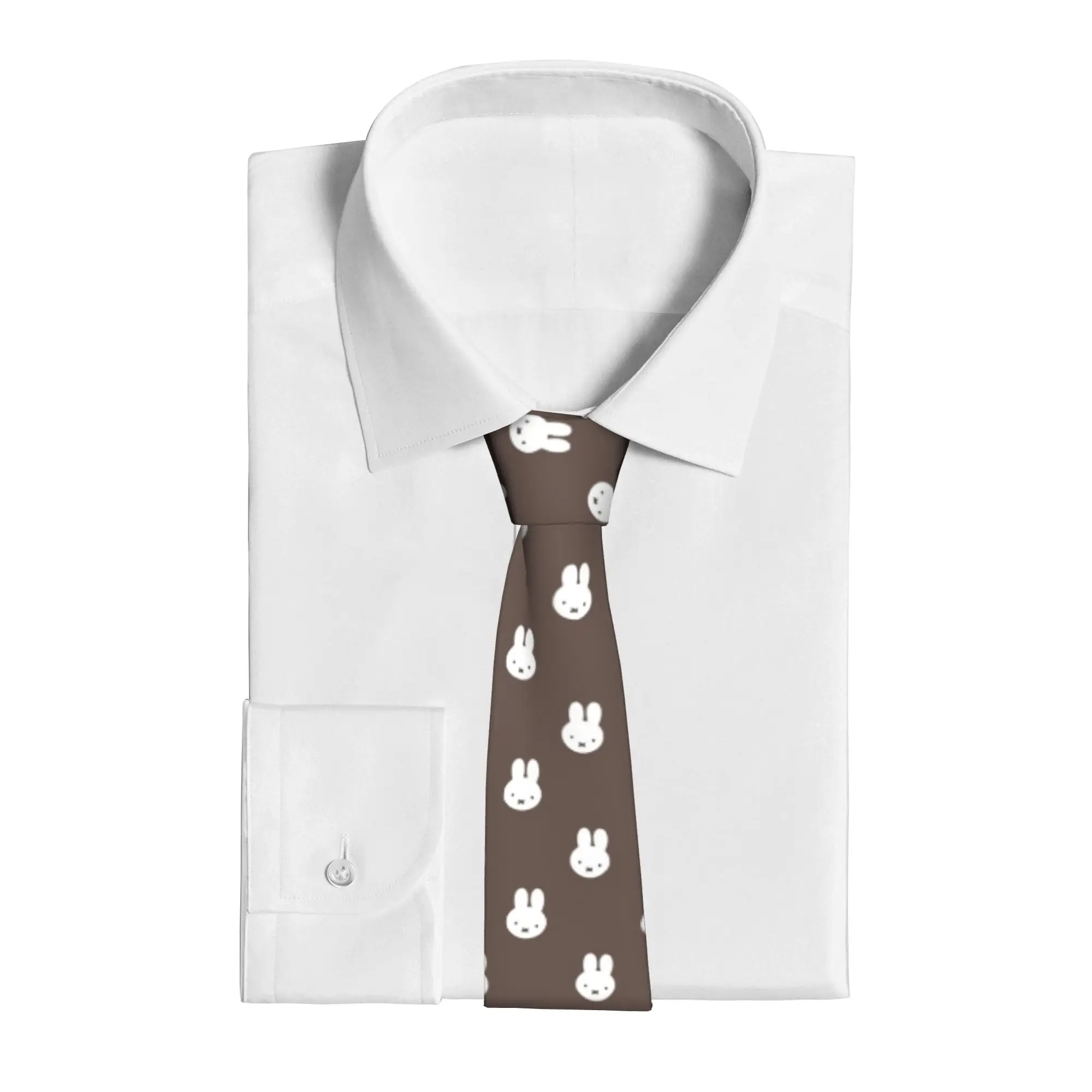 Cute Cartoon Miffyy  Unisex Neckties Skinny Polyester 8 cm Classic  Neck Tie for Men Daily Wear Gravatas Wedding  Gift