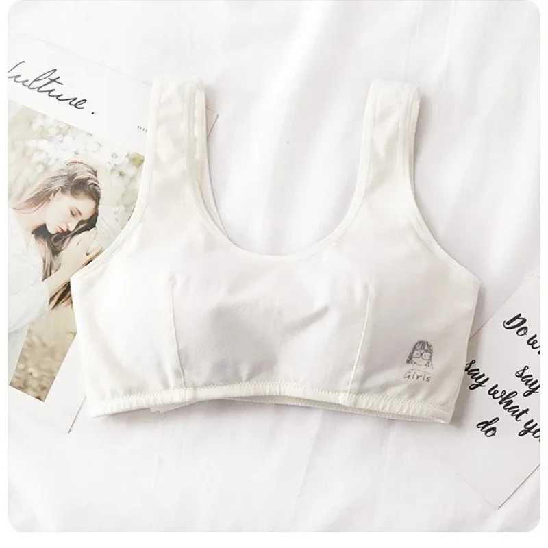 Removable Pads Skin-friendly Brassiere Seamless Underwear Girls Small Vest Ladies Developing Teens Womans Breathable Bra Puberty