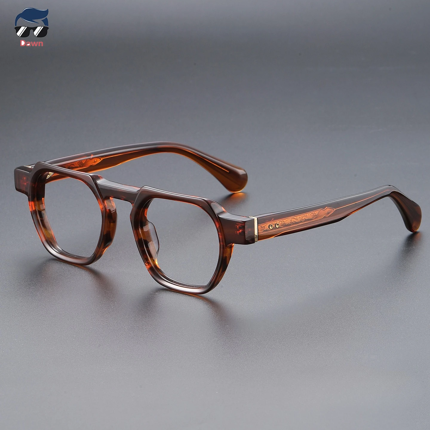 

New Acetate Retro Prescription Glasses Frame Men's Single Bridge Wide Rim Women's High-index FramesTrendy Japanese Style