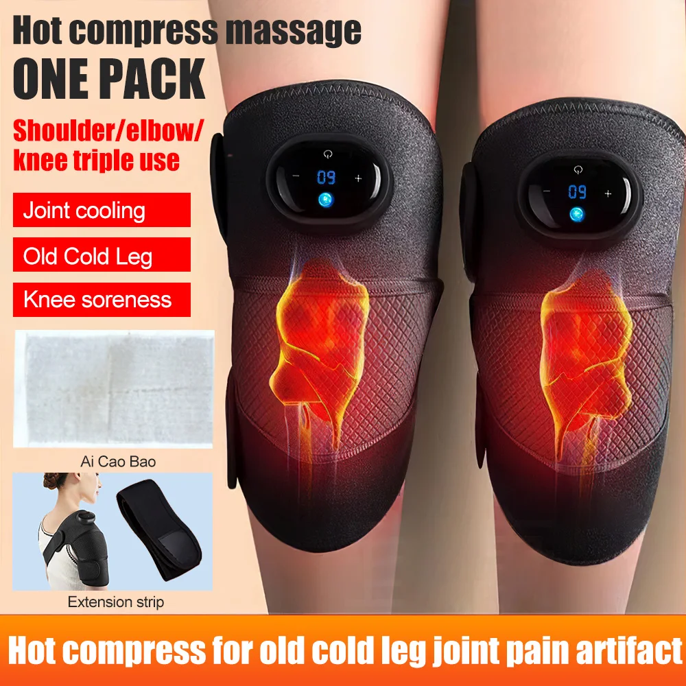 

Electric Heated Knee Massager Vibration Adjustable Massage Protectors Knee Shoulder and Elbow Relieve Joint Pain