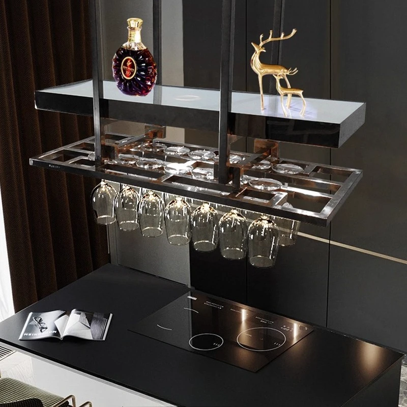 

Stainless steel wine glass rack upside down shelf goblet rack red wine rack