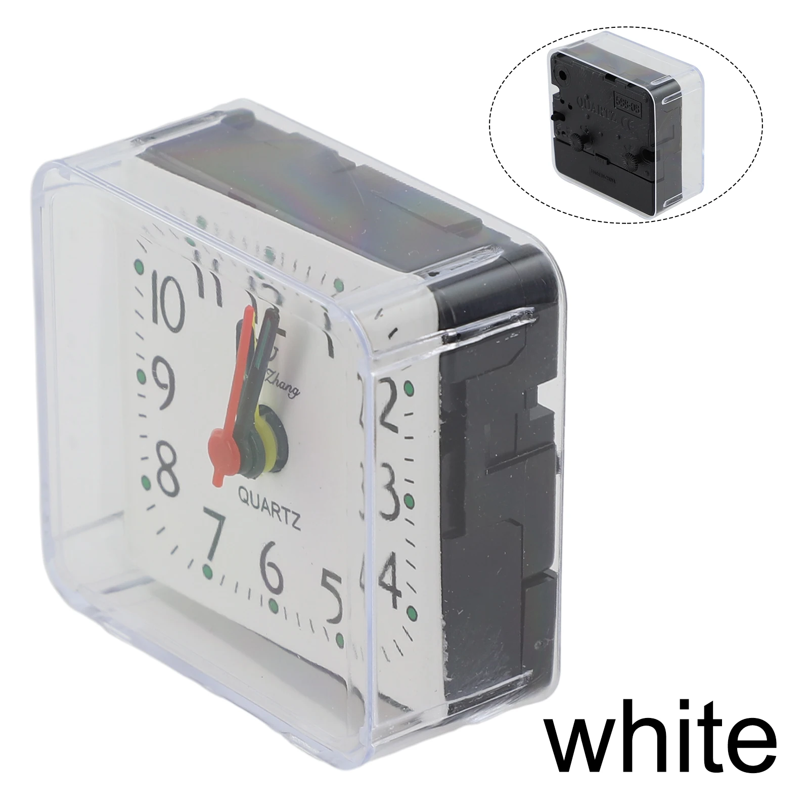 1PC Bedside Small  Alarm Clock Quartz Battery Operated  For Wake Up With Beeping Sound  Home Creative Plastic Quartz  Clock